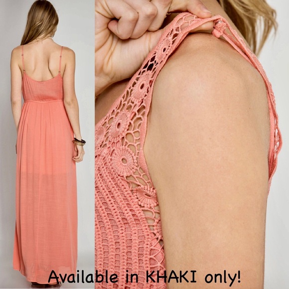 "Cath" Strappy Maxi w Crochet Lace Removable Top - Picture 3 of 6